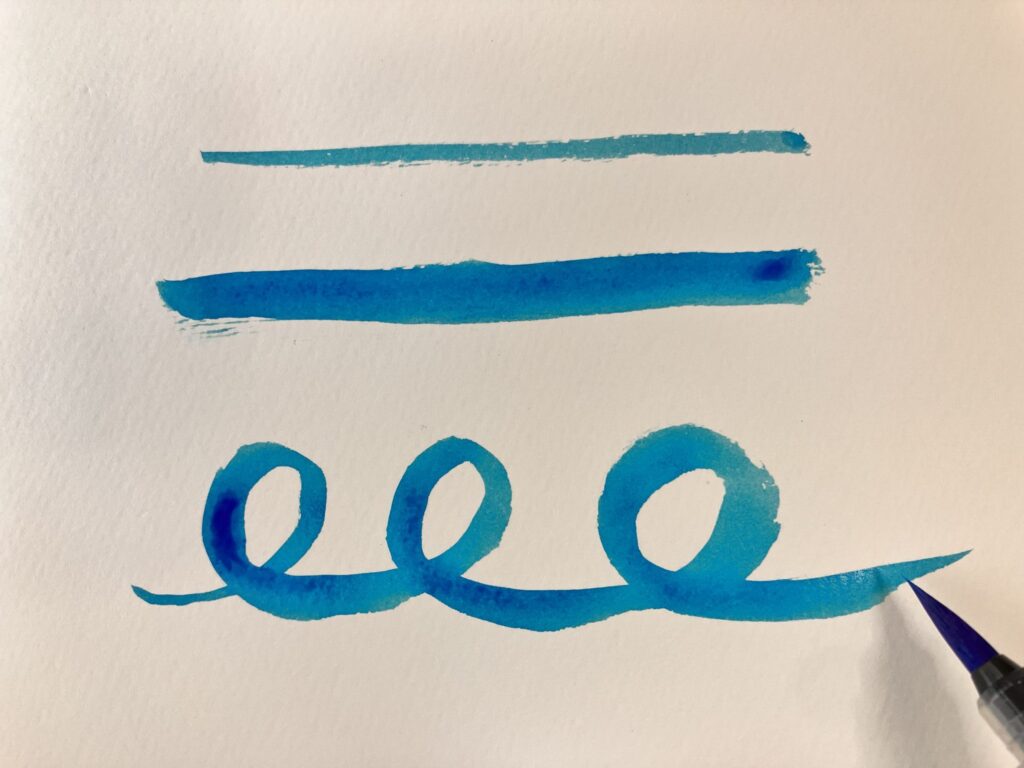 カラー筆ペンで試し描き
