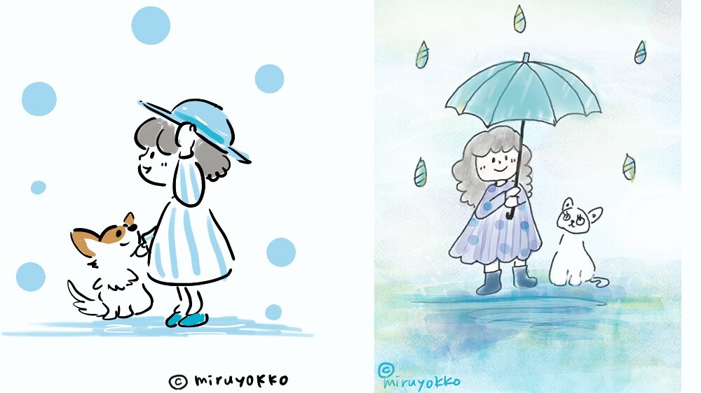 配色本を使って作成した女の子のイラスト