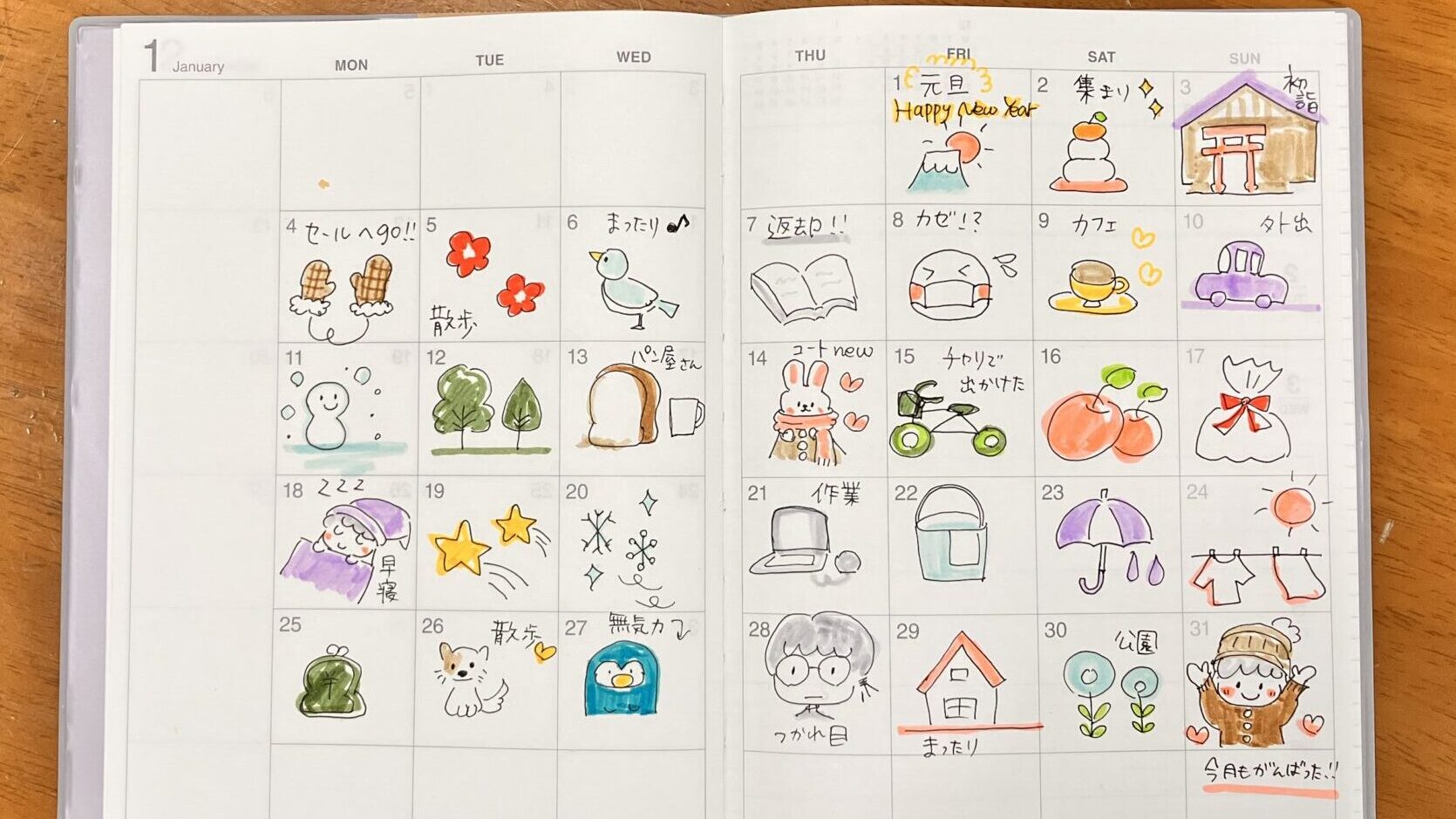 絵日記を書いた手帳